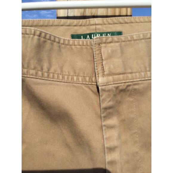 Ralph Lauren womens khaki shorts plus size 16 beige modest classic preppy cotton - Picture 2 of 12